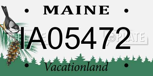 IA05472 Maine License Plate