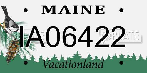IA06422 Maine License Plate