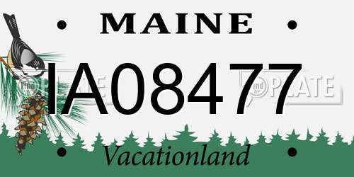 IA08477 Maine License Plate