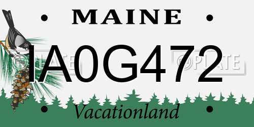 IA0G472 Maine License Plate