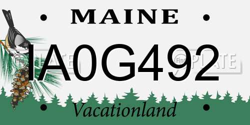 IA0G492 Maine License Plate