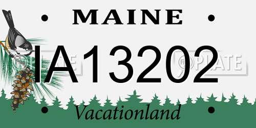 IA13202 Maine License Plate