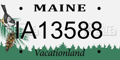 IA13588 Maine License Plate