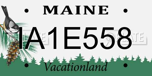 IA1E558 Maine License Plate