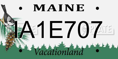 IA1E707 Maine License Plate