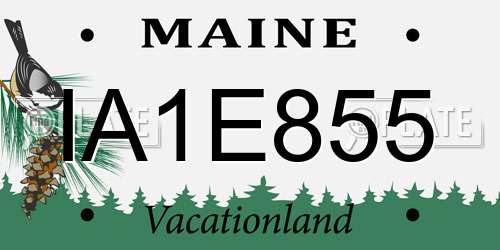 IA1E855 Maine License Plate