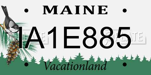 IA1E885 Maine License Plate