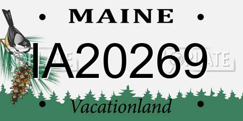 IA20269 Maine License Plate