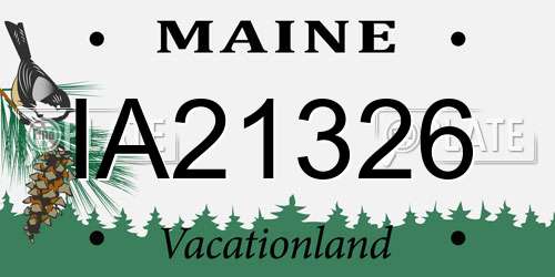 IA21326 Maine License Plate