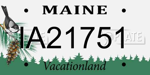 IA21751 Maine License Plate