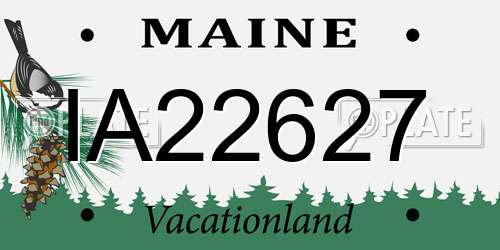 IA22627 Maine License Plate