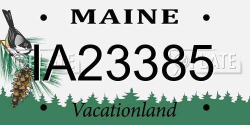 IA23385 Maine License Plate