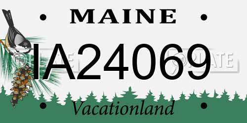 IA24069 Maine License Plate