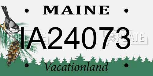 IA24073 Maine License Plate