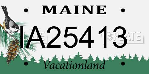 IA25413 Maine License Plate