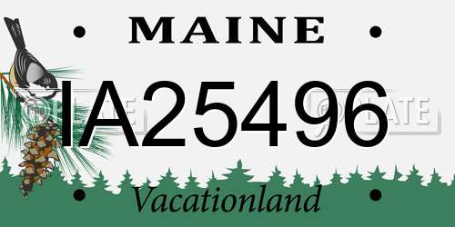 IA25496 Maine License Plate