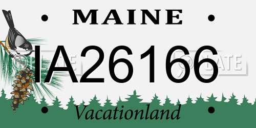 IA26166 Maine License Plate