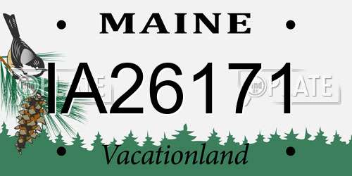 IA26171 Maine License Plate