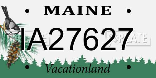 IA27627 Maine License Plate