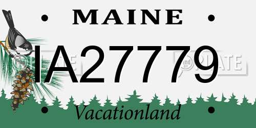 IA27779 Maine License Plate