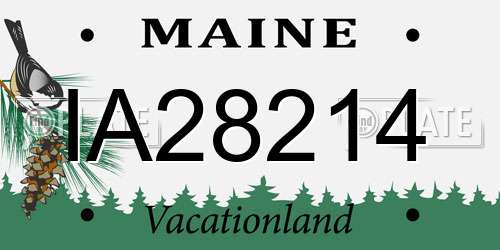 IA28214 Maine License Plate