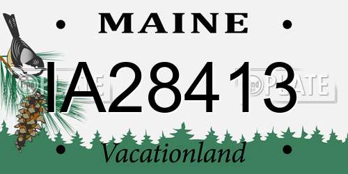 IA28413 Maine License Plate