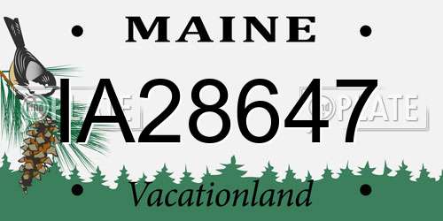 IA28647 Maine License Plate