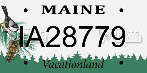 IA28779 Maine License Plate