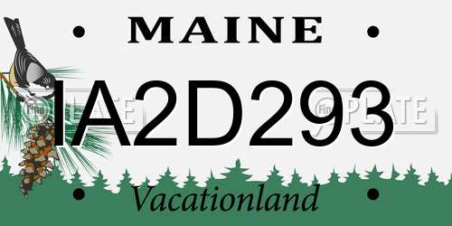 IA2D293 Maine License Plate