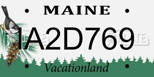 IA2D769 Maine License Plate