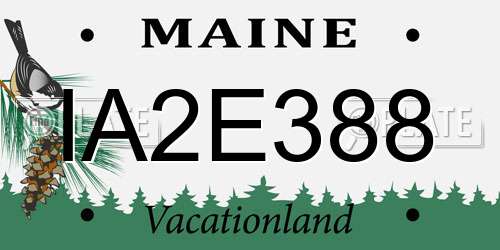 IA2E388 Maine License Plate