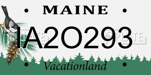 IA2O293 Maine License Plate