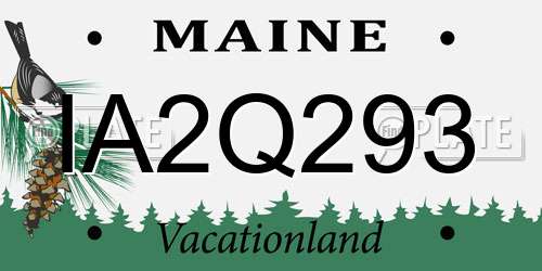 IA2Q293 Maine License Plate