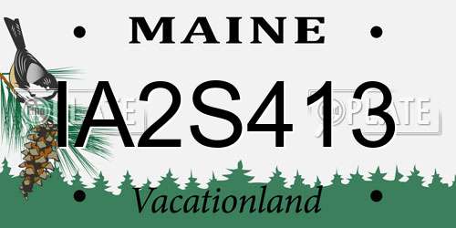 IA2S413 Maine License Plate