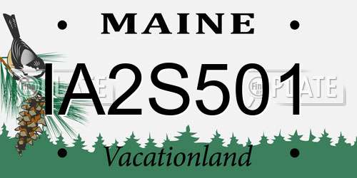 IA2S501 Maine License Plate
