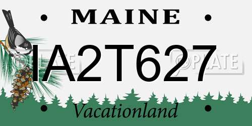 IA2T627 Maine License Plate
