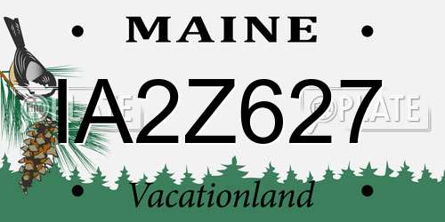 IA2Z627 Maine License Plate