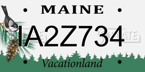 IA2Z734 Maine License Plate