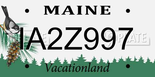 IA2Z997 Maine License Plate