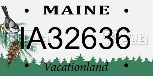 IA32636 Maine License Plate