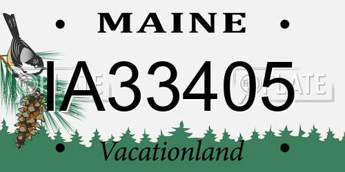IA33405 Maine License Plate