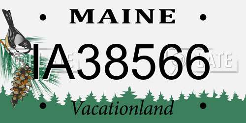 IA38566 Maine License Plate