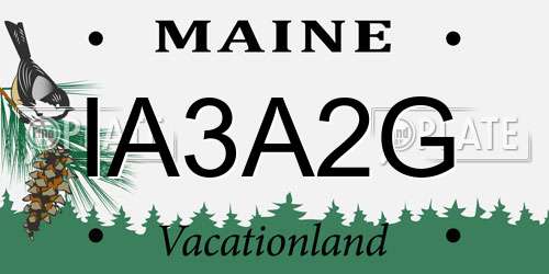 IA3A2G Maine License Plate