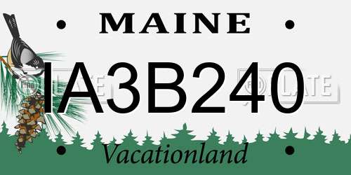 IA3B240 Maine License Plate