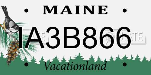 IA3B866 Maine License Plate