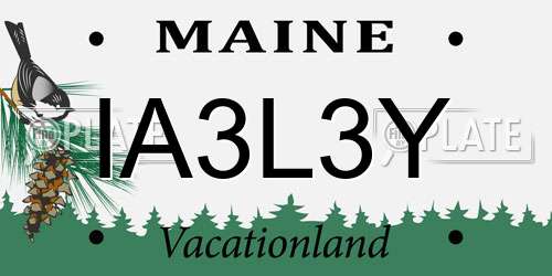 IA3L3Y Maine License Plate