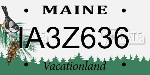 IA3Z636 Maine License Plate