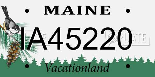 IA45220 Maine License Plate