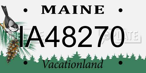 IA48270 Maine License Plate