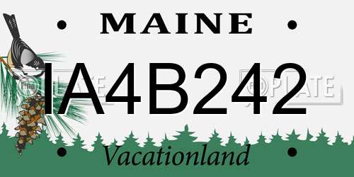 IA4B242 Maine License Plate
